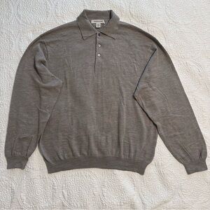 100% Merino Wool Pronto Uomo Vintage Sweater size XXL polo pullover collared